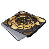 BEAUTIEF ZWARTE EN GOUDE ROZEN LAPTOP SLEEVE (Voorkant onderkant)