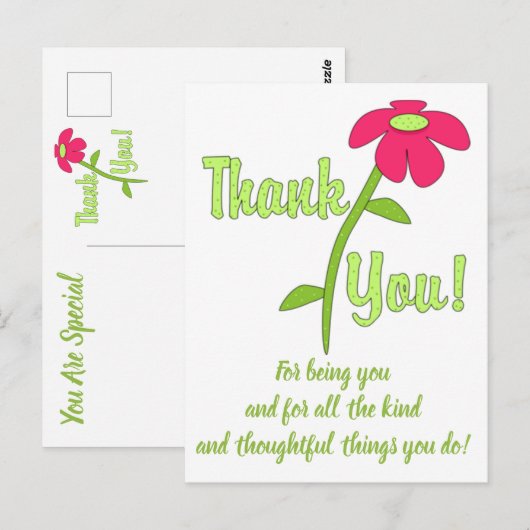 BEAUTIEVERKLARINGEN - Dank u Briefkaart (Voorkant / Achterkant)