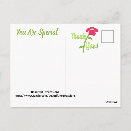 BEAUTIEVERKLARINGEN - Dank u Briefkaart (Achterkant)