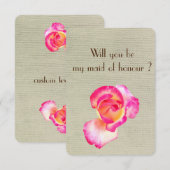 Beautif Roos Flower, wil je mijn eerbewijs zijn? Kaart (Voorkant / Achterkant)