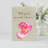 Beautif Roos Flower, wil je mijn eerbewijs zijn? Kaart (Staand voorkant)