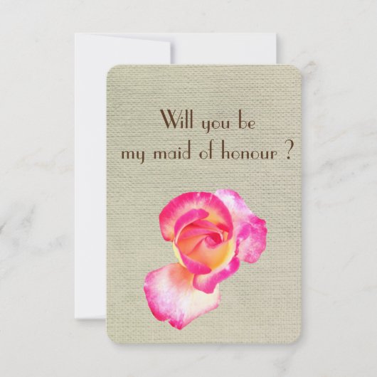 Beautif Roos Flower, wil je mijn eerbewijs zijn? Kaart (Voorkant)