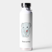 Beautifil Elephant on White Water Bottle Waterfles (Links)
