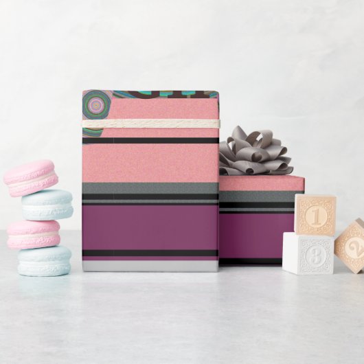 BEAUTIFL FATHER GIFT_PUPLER_PINK_BLACK_LETTER CADEAUPAPIER (Baby Shower)