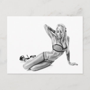 Beautiflul tatoeëerd Suicidegirl Briefkaart