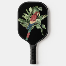 BEAUTIFUELE COLORFUL PARROT ART TROPICAL LEAVES PICKLEBALL PADDLE