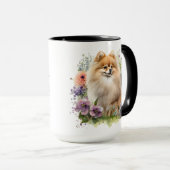 BEAUTIFUELE WATERVERF POMERANISCHE DOG MOK (Voorkant rechts)