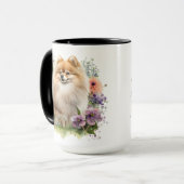 BEAUTIFUELE WATERVERF POMERANISCHE DOG MOK (Voorkant links)