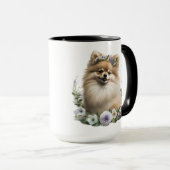 BEAUTIFUELE WATERVERF POMERANISCHE DOG MOK (Voorkant rechts)