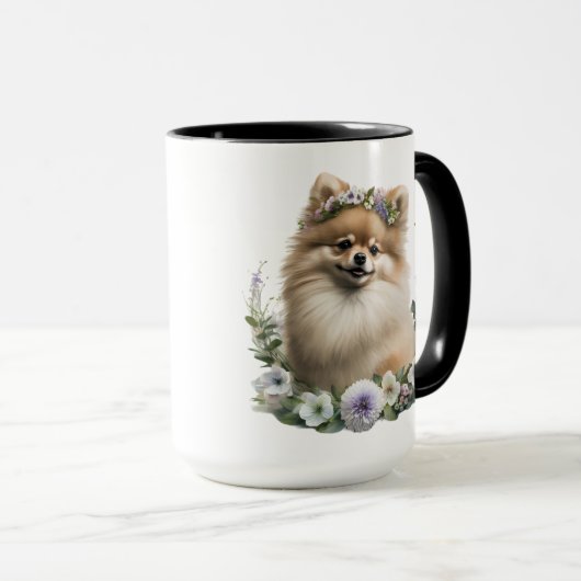 BEAUTIFUELE WATERVERF POMERANISCHE DOG MOK (Voorkant rechts)