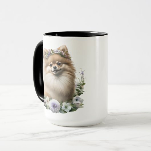 BEAUTIFUELE WATERVERF POMERANISCHE DOG MOK (Voorkant links)