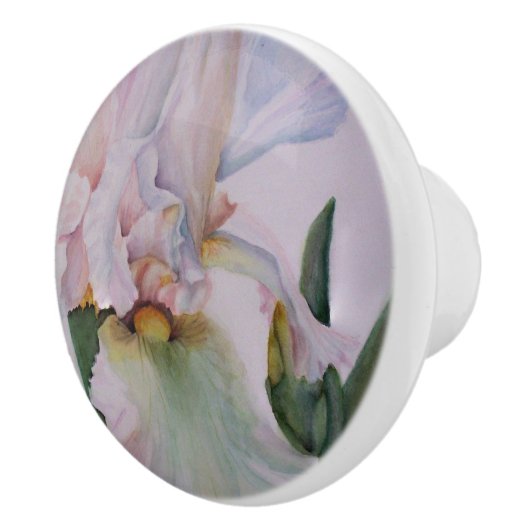 BEAUTIFUELE WITTE IRIS CERAMIC KNOB KERAMISCHE KNOP (Rechts)