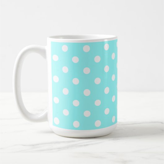 Beautiful 50's Green With White Polka Dots Koffiemok (Links)