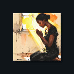 Beautiful Abstract African=American Woman Praying Canvas Afdruk<br><div class="desc">Faith and hope wall art. A beautiful scene of an African-American woman praying as the sun beams in on her through the windows inspiring hope.</div>