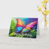 Beautiful Abstract Butterfly Happy Birthday Kaart (Gele Bloem)