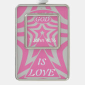 Beautiful Achempong God Is Love Star Pastel Pink Verzilverd Omlijst Ornament (Voorkant)