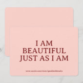 Beautiful Affirmation Card – Custom Gift for Her Feestdagenkaart (Voorkant / Achterkant)