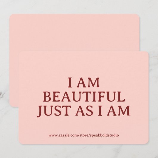  Beautiful Affirmation Card – Custom Gift for Her Feestdagenkaart (Voorkant / Achterkant)