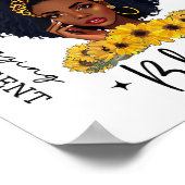 Beautiful African American Black Woman Sunflower L Poster (Hoek)
