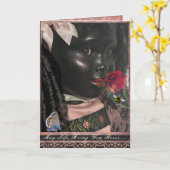 Beautiful African Child Doll Greeting Card Kaart (Gele Bloem)
