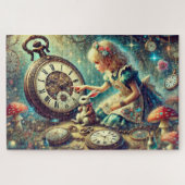 Beautiful Alice and Rabbit Fairytale Art Legpuzzel (Horizontaal)