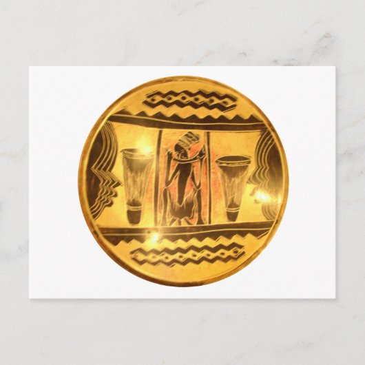 Beautiful Amazing Golden Red African Ethnic Art Briefkaart (Voorkant)