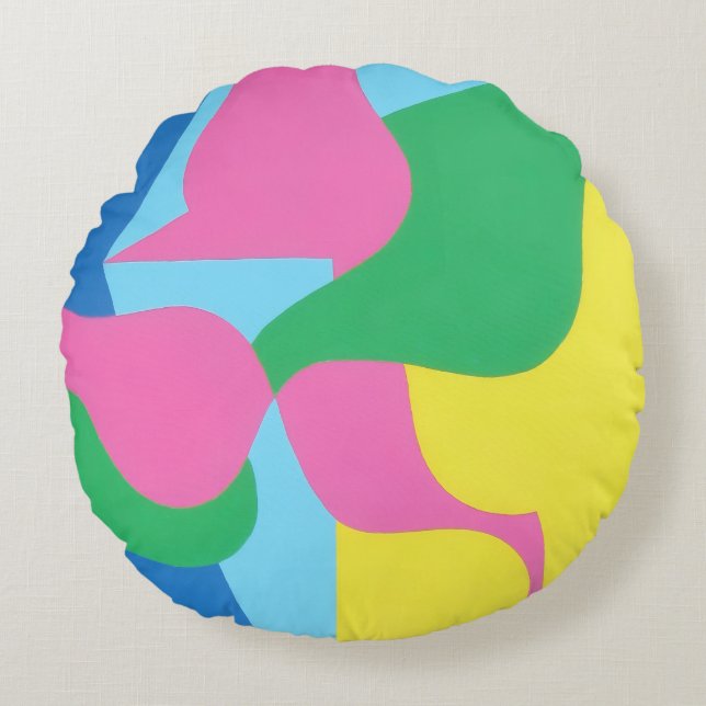 Beautiful and Vibrant Colors! Round Pillow Rond Kussen (Voorkant)