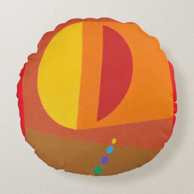 Beautiful and Vibrant Colors! Round Pillow Rond Kussen (Voorkant)