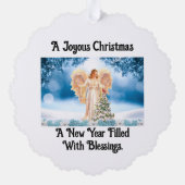 Beautiful Angel With Tree Paper Ornament Card (Achterkant)
