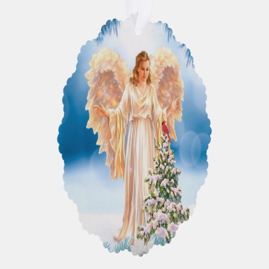 Beautiful Angel With Tree Paper Ornament Card (Rechts)