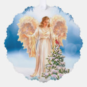 Beautiful Angel With Tree Paper Ornament Card Kaart (Voorkant)