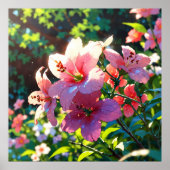 Beautiful anime flowers illustration poster (Voorkant)