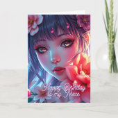 Beautiful Anime Girl | Happy Birthday Niece Kaart (Voorkant)