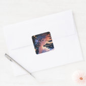 Beautiful anime girl illustration vierkante sticker (Envelop)