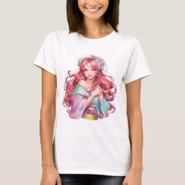 beautiful anime girl sticker t-shirt