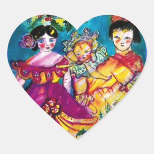 BEAUTIFUL ANTIEK DOLLS, hart Sticker