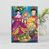 BEAUTIFUL ANTIEK DOLLS, rood blauw paars geel Kaart (Staand voorkant)