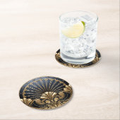 Beautiful Art Deco Gold & Navy  Ronde Kartonnen Onderzetter (Insitu)