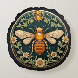 Beautiful Art Nouveau Bee Rond Kussen