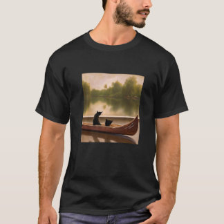 Beautiful Artwork Two Cats In A Boat Stunning T-shirt