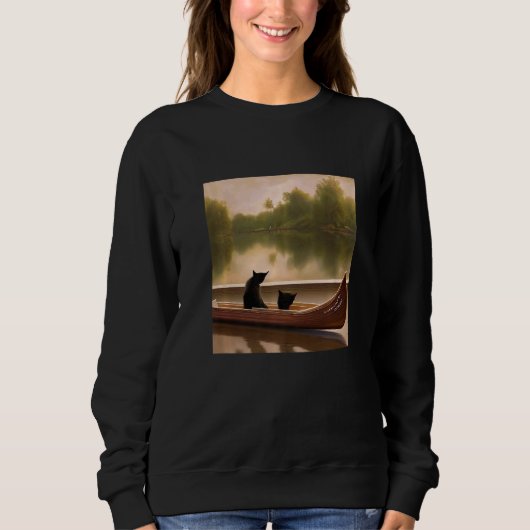 Beautiful Artwork Two Cats In A Boat Stunning Trui (Voorkant)
