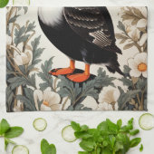 Beautiful Atlantic Puffin White Flowers Theedoek (Gevouwen)