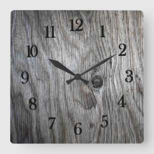 Beautiful authentic Rustic looking Reclaimed wood Vierkante Klok