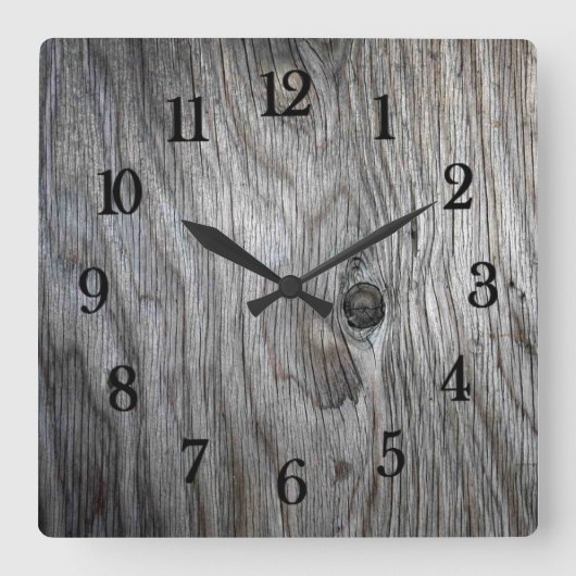 Beautiful authentic Rustic looking Reclaimed wood Vierkante Klok (Voorkant)