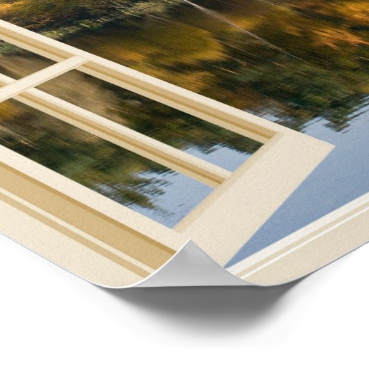 Beautiful Autumn Lake Fake Window Frame Poster (Hoek)