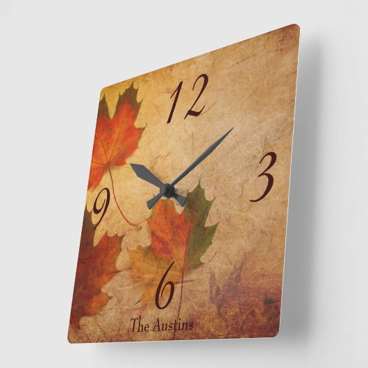 Beautiful Autumn Theme Vierkante Klok (Hoek)