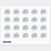 Beautiful Baby Boy Blue Elephant Ronde Sticker (Vel)