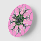 Beautiful baby pink purple shade motif monogram de ronde klok (Hoek)