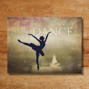 Beautiful Ballerina and Swan Dance Briefkaart