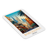 Beautiful Barcelona Spain Retro Vintage Travel Magneet (Rechterzijde)